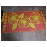 Orange and Yellow Floral Floor Mat