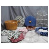 Longaberger Basket With Accessories Set