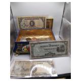 Small Box of Assorted Foreign Coins and Currency