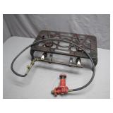 Dual-Burner Cast Iron Stove with Regulator