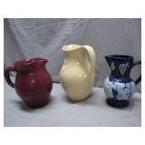 Three Unique Ceramic Pitchers