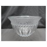 Clear Etched Glass Bowl With Frosted Rim