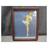 1951 Pin-Up Calendar with Wooden Frame