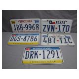 U.S. License Plates from VA, TX, and PA
