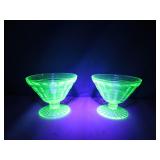 Uranium Glass Dessert Dishes