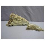 Carved Soapstone Great Wall Scene and Tiger