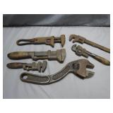 Six Early Iron and Wood Wrenches
