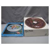 11" Ceramic Apple Pie Plate & Glass Server