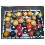 Array of Vintage Billiards Balls