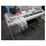 Full-Size Yamaha Keyboard With Stand and Bench