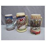 Budweiser Collectible Holiday Steins Trio