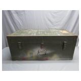 Military Metal Storage Chest from Mid-20th Century