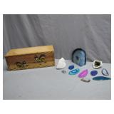 Crystals and Decorative Wooden Box
