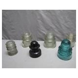 5 Glass and 1 Ceramic Insulators