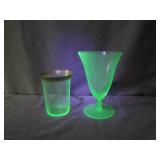 Uranium Glassware With Golden Detail
