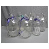 6 Half Gallon Clear Glass Jugs With Ribbons