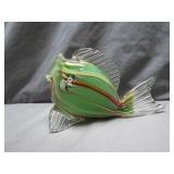 Handcrafted Glass Fish Figurine With Multicolor...