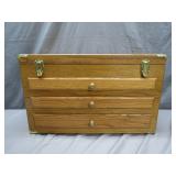 Wood Felt Lined Machinist Tool Chest