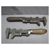 Early Adjustable Metal Wrenches Set of Two