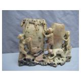 Hand-Carved Monkey-Themed Soapstone Vessel