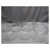 Pressed Glassware Collection with Mugs and Bowls