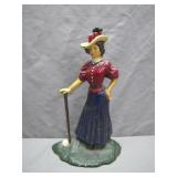 Cast Iron Golf Woman Door Stop