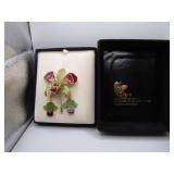 Light Weight Floral Pin & Earring Set