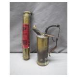 Early Brass Fire Extinguisher Set