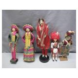 5 International Folk Dolls