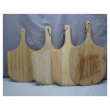 Four Rustic Wooden Pizza Peels
