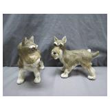 Handpainted Cast Iron Schnauzer Dogs