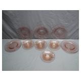 Pink Depression Glass Dinnerware Set