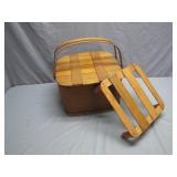 Classic Handcrafted Wooden Picnic Basket