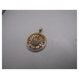 925 China Marked Sterling Jeweled Pendant
