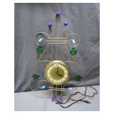 Art Deco Lyre-Inspired Electric Wall Clock