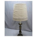 Brass Table Lamp With Fabric Shade