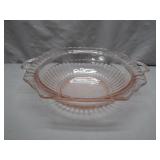 Pink Glass Bowl With Floral Design