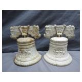 Vintage Cast Iron Liberty Bell Bookends
