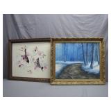 2 Framed Paintings With Nature Theme