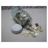 Glass Jar Filled With Vintage Keys