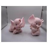 Vintage Japanese Pink Elephant Figures