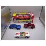 4 Die-Cast Toy Cars, Including Motorized Racer