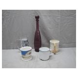 Mugs and Decorative Bottle