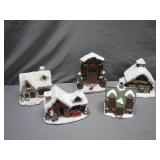 5 Snowy Christmas Village Houses