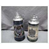 German Steins with Pewter Lids