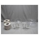 Glass Bowls, Candleholders, and Ceramic Rolls