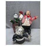 3 Mechanical Clown Figures