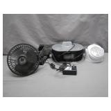 Portable Fan, iHome Speaker, and Light Trio