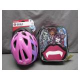 Schwinn Child Helmet and Monster High Bag