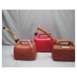 3 Plastic Gasoline Containers